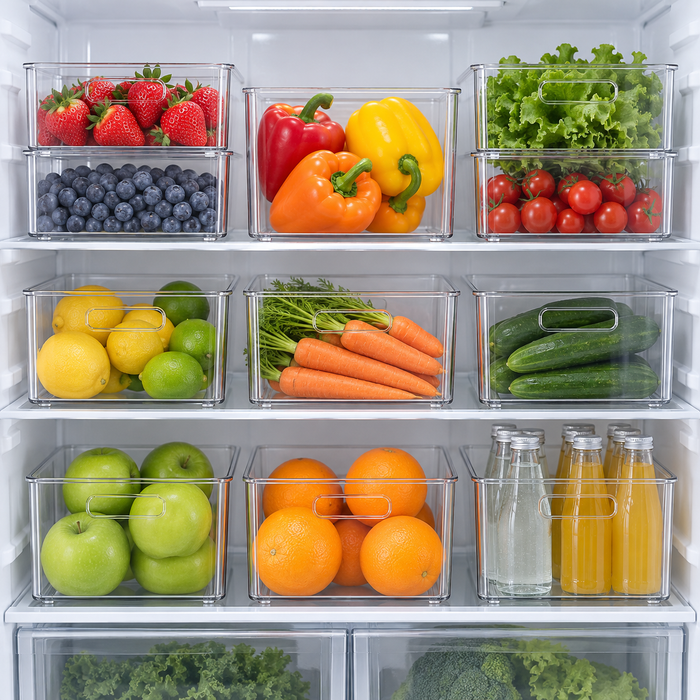 Transparent Fridge Organizer Bins